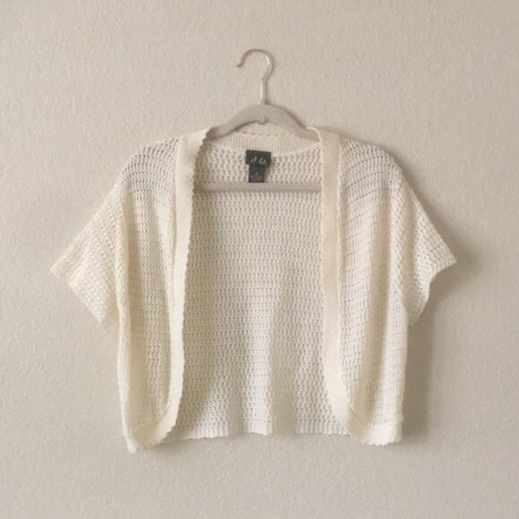 DOTS Y2K Crop Sweater Open Knit Open Front - Picture 1 of 14